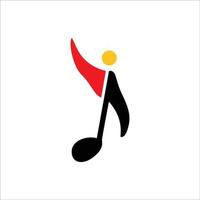 plantilla de logotipo de nota musical. signo y símbolo de baile.