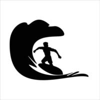 surfer silhouette. summer sport sign and symbol. vector