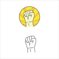 ilustración de vector de puño. signo y símbolo de poder.