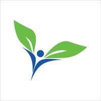 eco people logo. human and leaf sign and symbol. vector