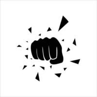 fist silhouette vector illustration. aggressive power sign and symbol.