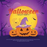 halloween social media background vector