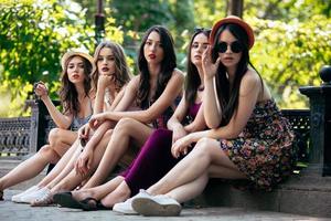 five beautiful young girls photo
