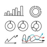 hand drawn doodle graph chart illustration vector isolated