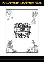 Halloween Quotes Coloring page. Halloween coloring page for kids. vector