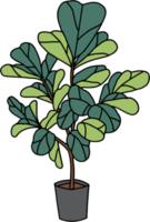 a mano libera schizzo disegno di violino foglia Figura albero. png