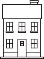 outline drawing house front elevation view. png