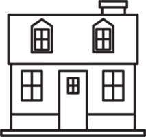 outline drawing house front elevation view. png