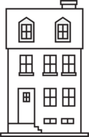 outline drawing house front elevation view. png