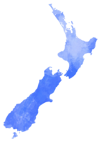 New Zealand map water color illustration styles isolated on transparent background. png