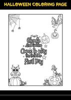 Halloween Quotes Coloring page. Halloween coloring page for kids. vector