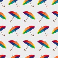 Seamless pattern with rainbow umbrella on light background vector
