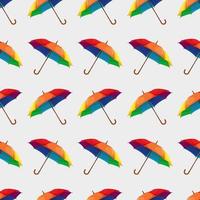 Seamless pattern with rainbow umbrella on light background vector