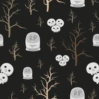 halloween in fall seamless pattern design vector