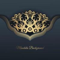 mandala background, dark gray and gold vector