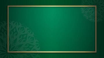 green background with borders and round ornaments vector