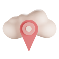 icône de localisation de nuage 3d png