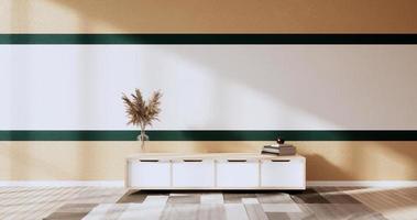 Dark Green and Brown wall on living room two tone colorful design.3D rendering photo