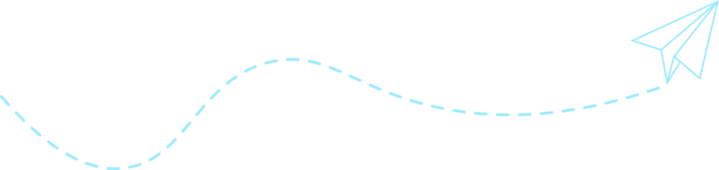 Papierfliegerroute mit gestrichelter Linie png