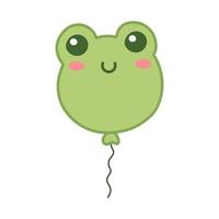 Kawaii frog balloon. Cartoon style. Cute vector illustration isolated on white background.