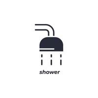 Vector sign of shower symbol is isolated on a white background. icon color editable.