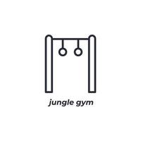 icono de la línea de gimnasio de la selva. signo de estilo lineal para concepto móvil y diseño web. icono de vector de contorno. símbolo, ilustración de logotipo. gráficos vectoriales