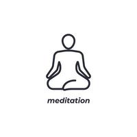 meditation line icon. linear style sign for mobile concept and web design. Outline vector icon. Symbol, logo illustration. Vector graphics