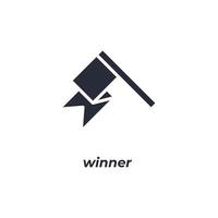 Vector sign of winner symbol is isolated on a white background. icon color editable.