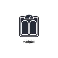 Vector sign of weight symbol is isolated on a white background. icon color editable.