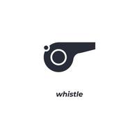 Vector sign of whistle symbol is isolated on a white background. icon color editable.