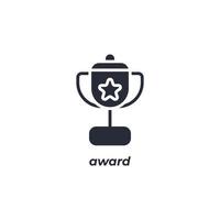 Vector sign of award symbol is isolated on a white background. icon color editable.