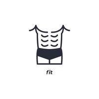 Vector sign of fit symbol is isolated on a white background. icon color editable.