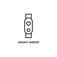 smart watch line icon. linear style sign for mobile concept and web design. Outline vector icon. Symbol, logo illustration. Vector graphics