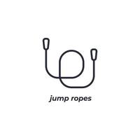 jump ropes line icon. linear style sign for mobile concept and web design. Outline vector icon. Symbol, logo illustration. Vector graphics