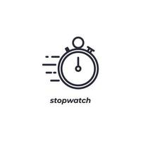 stopwatch line icon. linear style sign for mobile concept and web design. Outline vector icon. Symbol, logo illustration. Vector graphics