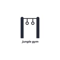 el signo vectorial del símbolo del gimnasio de la jungla está aislado en un fondo blanco. color de icono editable. vector