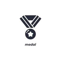 Vector sign of medal symbol is isolated on a white background. icon color editable.