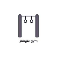 el signo vectorial del símbolo del gimnasio de la jungla está aislado en un fondo blanco. color de icono editable. vector