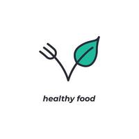 Vector sign of healthy food symbol is isolated on a white background. icon color editable.