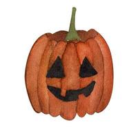 Evil pumpkin. Halloween. watercolor element vector