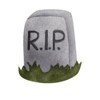 Tombstone. Halloween. watercolor element vector