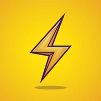 Lightning Thunder Bolt Sign Cartoon Vector Icon Illustration.  Symbol Object Icon Concept Isolated Premium Vector. Flat  Cartoon Style