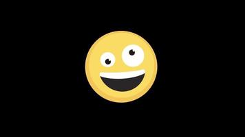 emoji laughing icon motion graphics animation with alpha channel, transparent background, ProRes 444 video