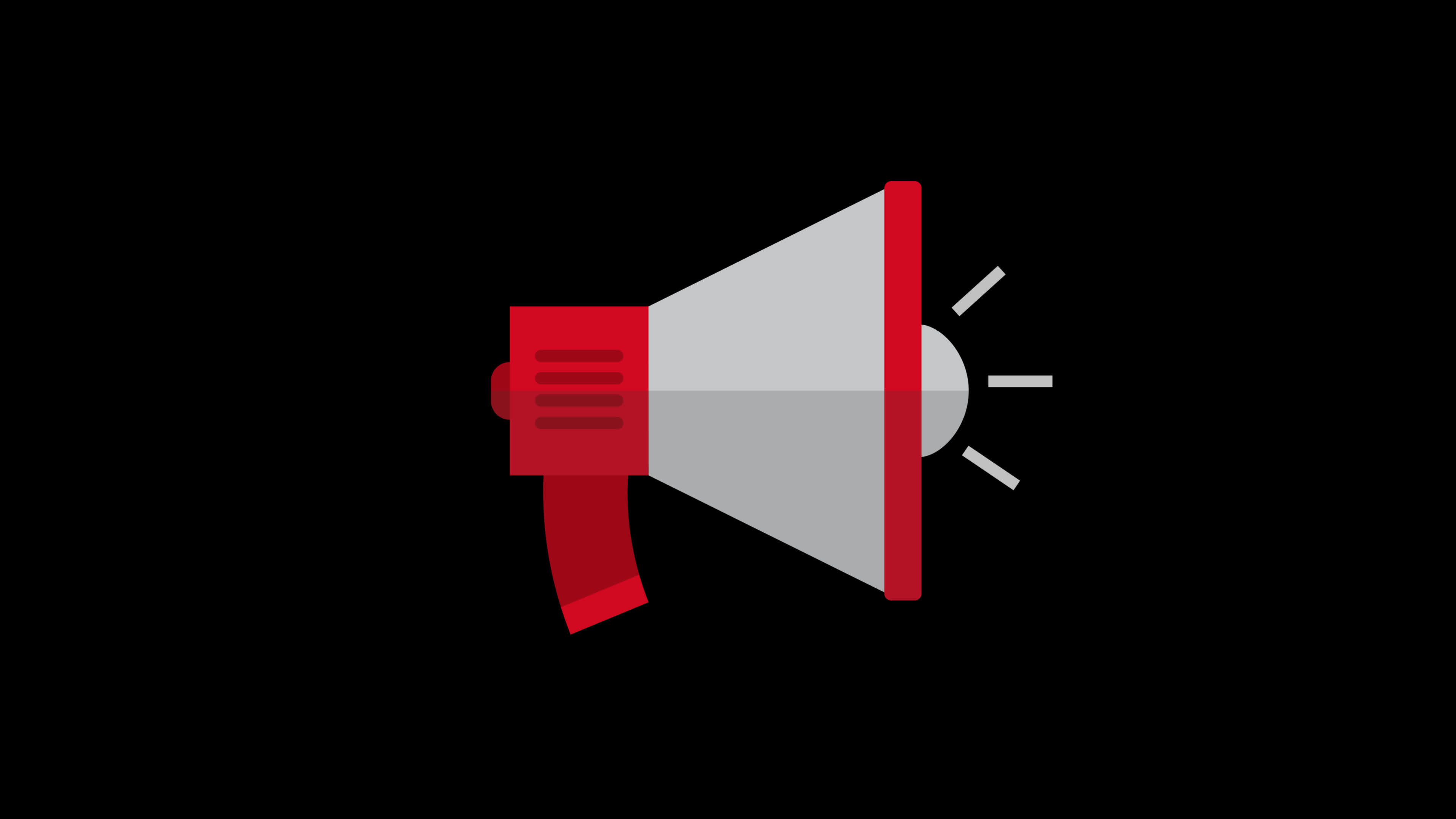 Megaphone icon motion graphics animation with alpha channel