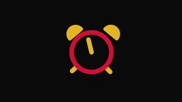 alarm clock icon motion graphics animation with alpha channel, transparent background, ProRes 444 video