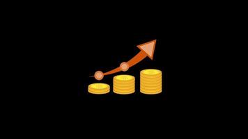 Business Growth graph icon motion graphics animation with alpha channel, transparent background, ProRes 444 video