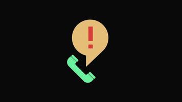 phone and Chat Error icon motion graphics animation with alpha channel, transparent background, ProRes 444 video