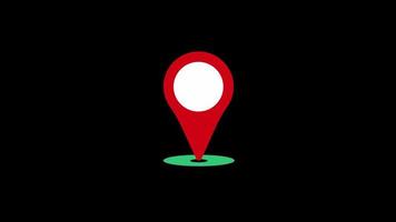 location pin icon motion graphics animation with alpha channel, transparent background, ProRes 444 video