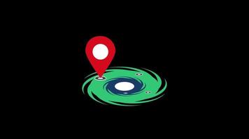 location pin icon motion graphics animation with alpha channel, transparent background, ProRes 444 video