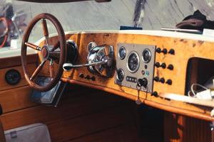 Detail of Vintage Wood Speed Boat photo